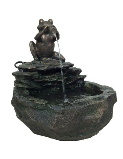 B-Ware Gartenbrunnen DURSTIGER FROSCH mit LED-Licht