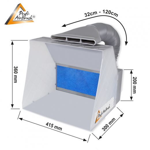 Airbrush Absauganlage Hobby 3, Airbrush Spritzkabine, Airbrush Sprühkammer, Airbrush Sprühkabine, Absauganlage für Farbnebel