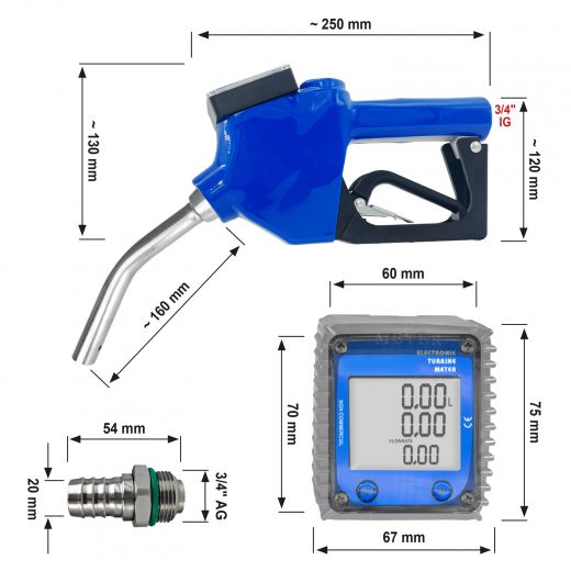 Adblue Automatik Zapfpistole mit Display