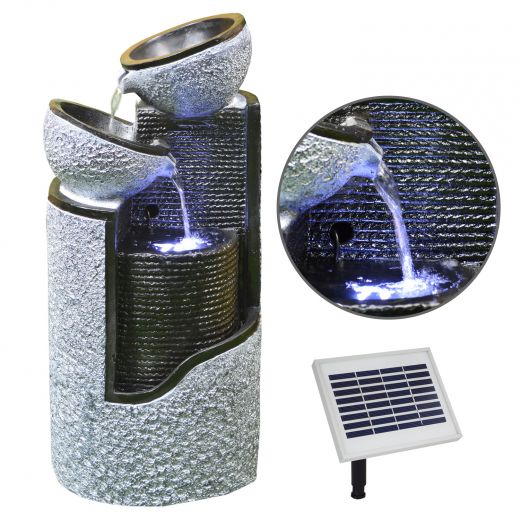 Wasserbrunnen GRANIT-SÄULE & SCHALEN mit LED licht, Solar - Brunnen, GARTENBRUNNEN BRUNNEN Solar BRUNNEN ZIERBRUNNEN VOGELBAD WASSERFALL, TEICHPUMPE - SPRINGBRUNNEN