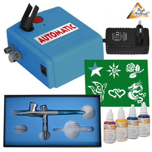 Profi-AirBrush Set Carry I und Fancy Tattoo Airbrush Set