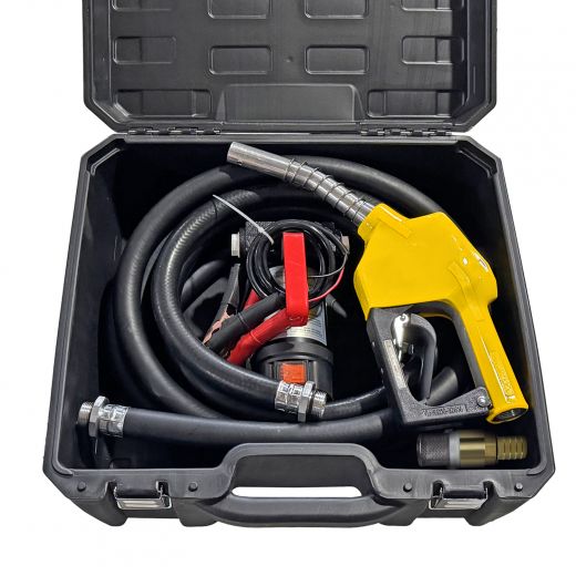 12V Dieselpumpe, Diesel-Pumpe 12 Volt, Öl-Pumpe, Dieselpumpen Set, Dieselpumpen-Komplettset, Diesel Umfüllstation, Diesel-Tankstation, Diesel Koffer Tank-Set, Diesel-Pumpe mit Koffer und Zubehör