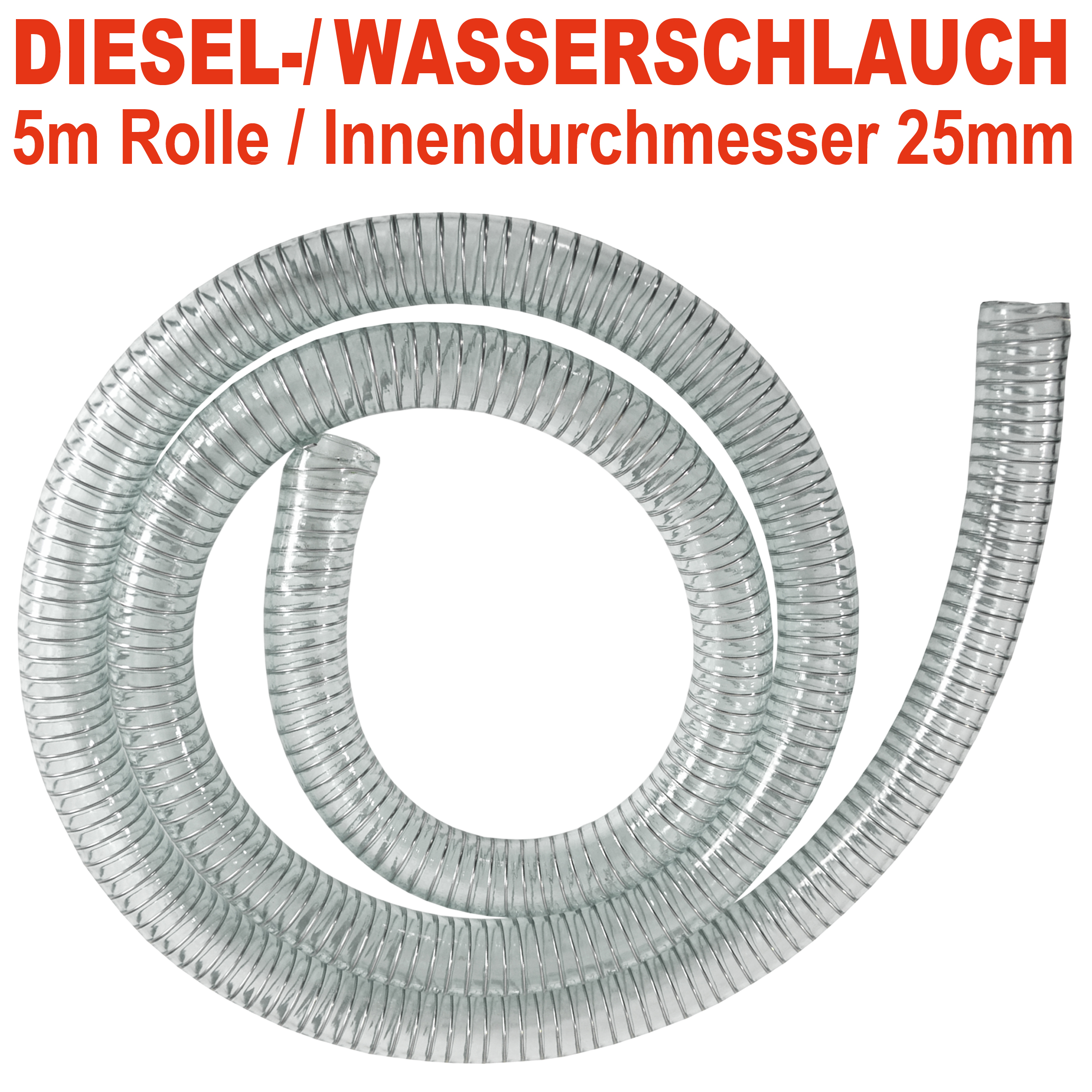 PVC Diesel-Spiral-Schlauch 1, Länge 5m